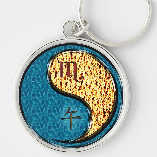 Scorpio & Fire Horse Keychain (Front)
