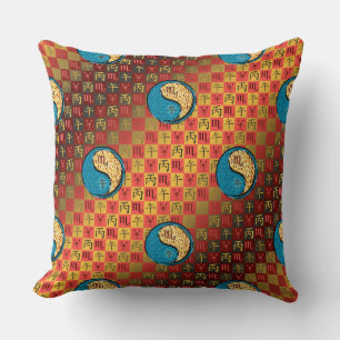 Scorpio & Fire Horse Throw Pillow