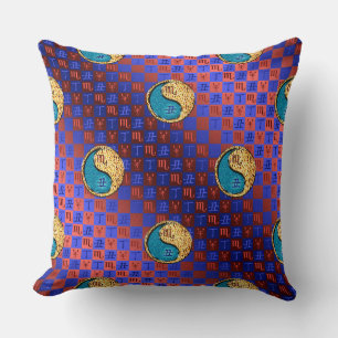 Scorpio & Fire Ox Throw Pillow
