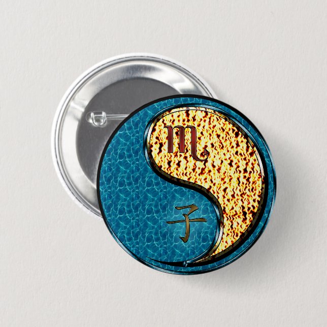 Scorpio & Fire Rat 2 Inch Round Button (Front & Back)