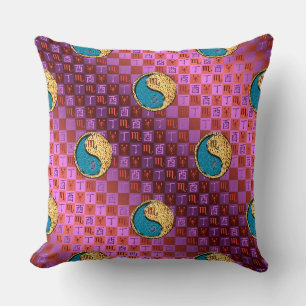 Scorpio & Fire Rooster Throw Pillow
