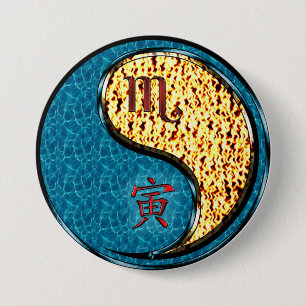 Scorpio & Fire Tiger 3 Inch Round Button