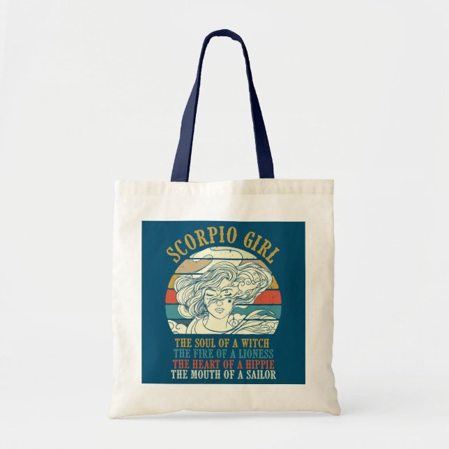 Scorpio Girl Astrology Symbol Birthday Zodiac Tote Bag (Front)