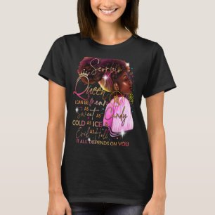 Scorpio Girl Birthday Melanin Afro Queen For Black T-Shirt
