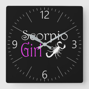Scorpio girl square wall clock
