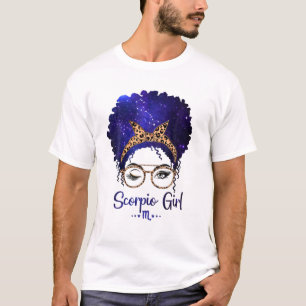 Scorpio Girl Zodiac Astrology Star Sign Leopard He T-Shirt