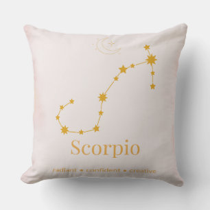 Scorpio Gold Zodiac Pillow – Celestial Constellati