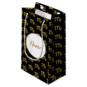 Scorpio Golden Astrology Personalized Small Gift Bag