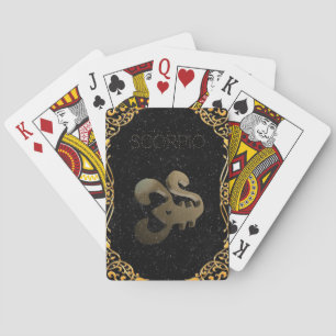 Scorpio golden sign playing cards