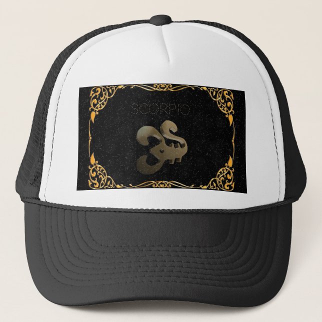 Scorpio golden sign trucker hat (Front)