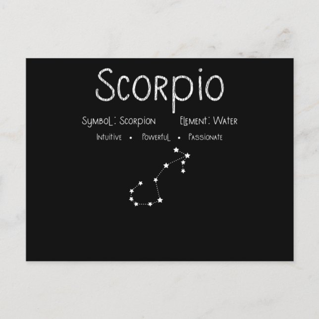 Scorpio Horoscope Astrology Star Sign Birthday Postcard (Front)