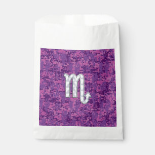 Scorpio Horoscope Sign on Pink Digital Camo Favour Bag