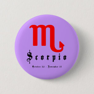 Scorpio, Horoscope, zodiac, astrology 2 Inch Round Button