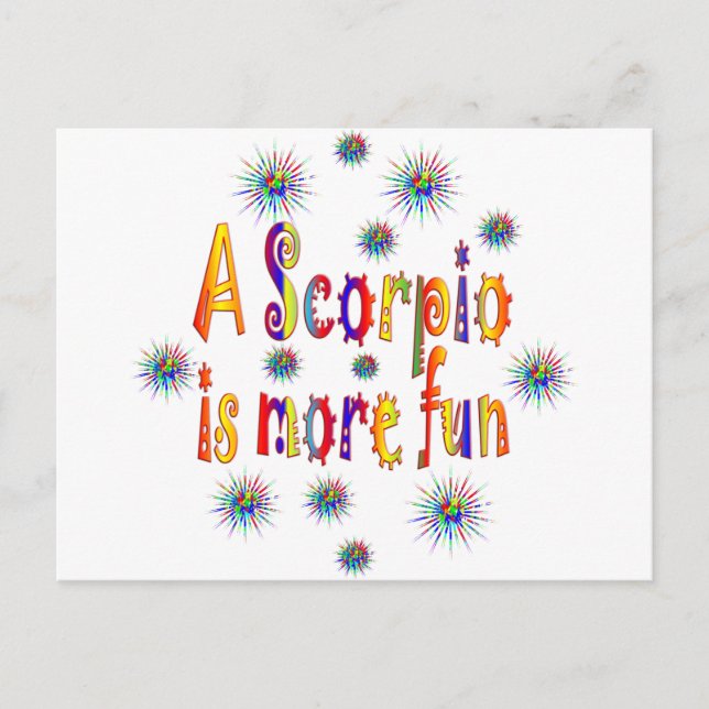 Scorpio is Fun Postcard (Front)