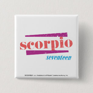 Scorpio LtPink 2 Inch Square Button