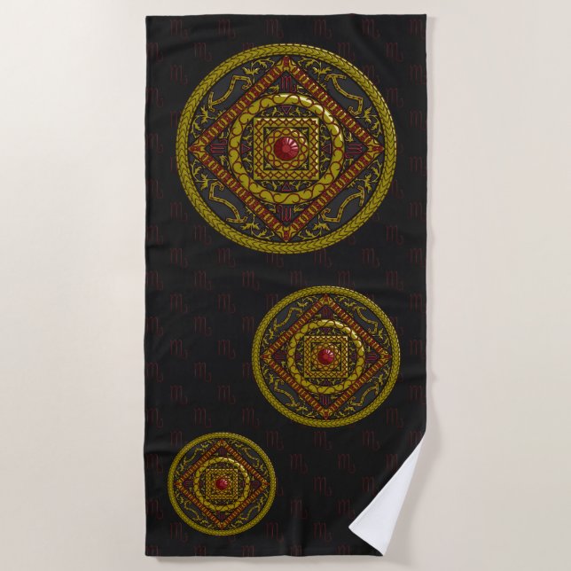 Scorpio Mandala Beach Towel (Front)