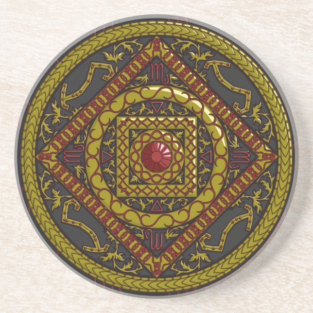 Scorpio Mandala Coaster (Front)