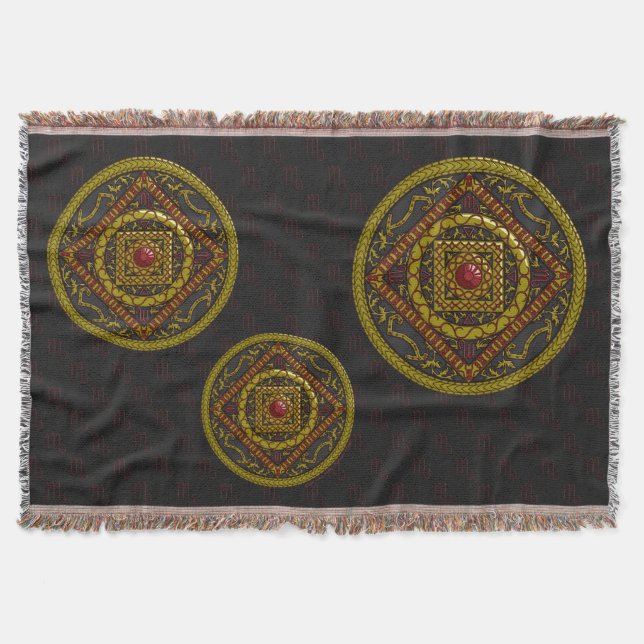 Scorpio Mandala Throw Blanket (Front)