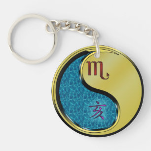 Scorpio & Metal Boar Keychain