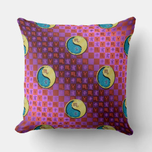 Scorpio & Metal Boar Throw Pillow