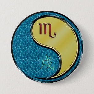 Scorpio & Metal Dog 3 Inch Round Button
