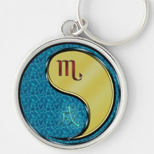 Scorpio & Metal Dog Keychain