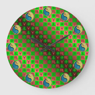 Scorpio & Metal Goat Large Clock