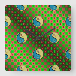Scorpio & Metal Goat Square Wall Clock