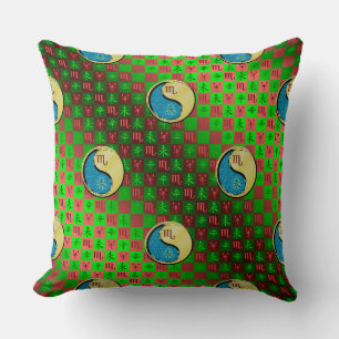 Scorpio & Metal Goat Throw Pillow
