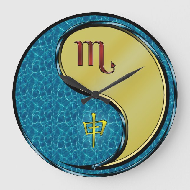 Scorpio & Metal Monkey Large Clock (Front)