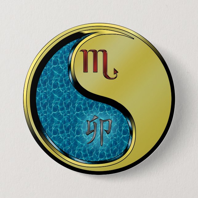 Scorpio & Metal Rabbit 3 Inch Round Button (Front)