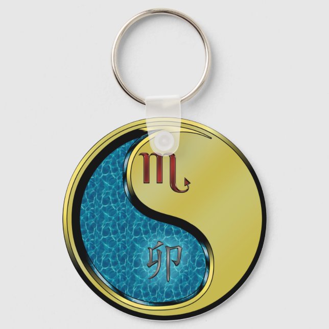 Scorpio & Metal Rabbit Keychain (Front)