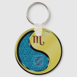 Scorpio & Metal Rooster Keychain