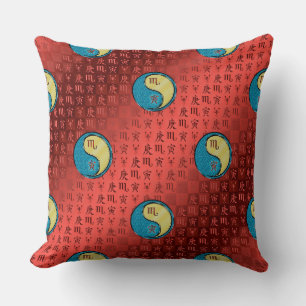 Scorpio & Metal Tiger Throw Pillow