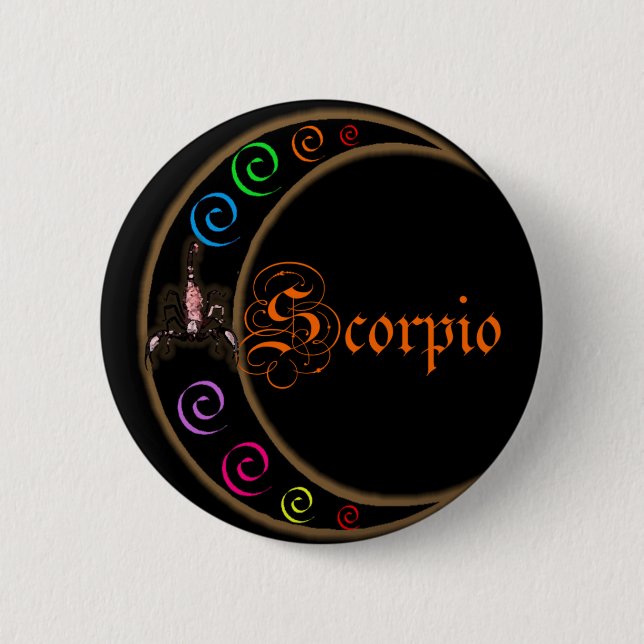 Scorpio Moons 2 Inch Round Button (Front)