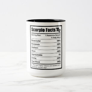 Scorpio Nutrition Facts  Two-Tone Coffee Mug
