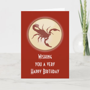 Scorpio October November Birthday with zodiac sign Card