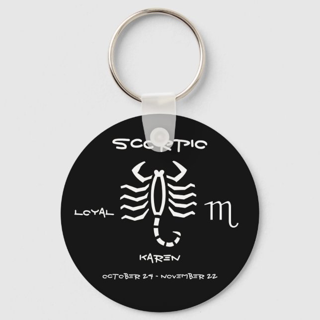 Scorpio Personalized Keychain (Front)