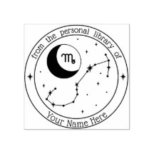 Scorpio Personalized Zodiac Book Stamp