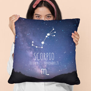 Scorpio   Personalized Zodiac Constellation Throw Pillow