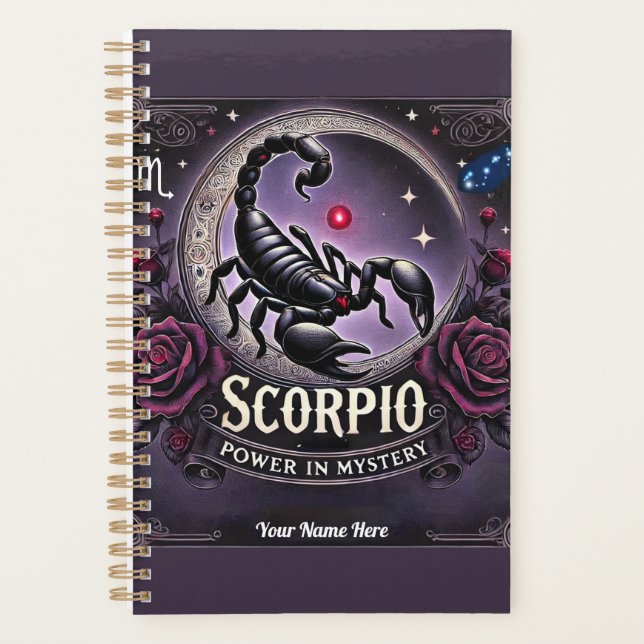 Scorpio “Power in Mystery” Planner – Personalized  (Front)
