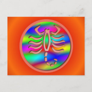 Scorpio Rainbow Colour Zodiac Scorpion Postcard