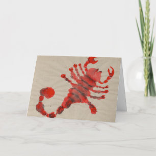 Scorpio Red Zodiac Symbol Birthday Card
