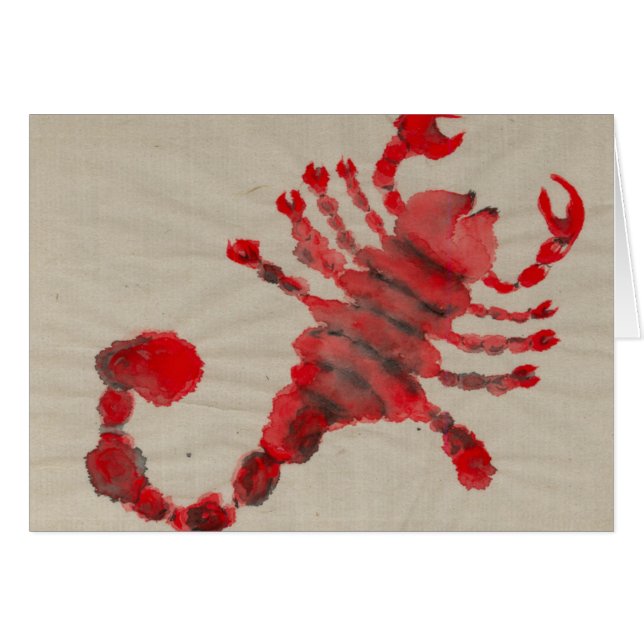 Scorpio Red Zodiac Symbol Blank (Front Horizontal)