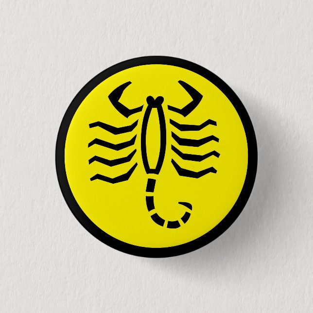 Scorpio Scorpion Horoscope Sign Zodiac Button (Front)