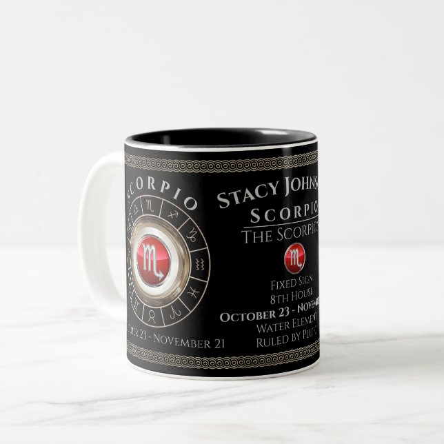 Scorpio - Scorpion signe Zodiac café Mug (Devant gauche)