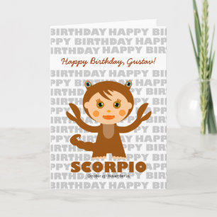 Scorpio signe Zodiac carte d'anniversaire