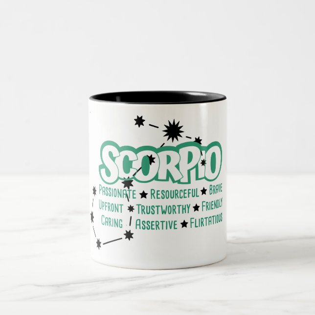 Scorpio signe Zodiac Traits Mug (Centre)