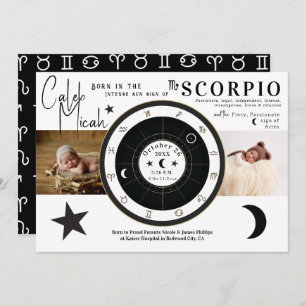Scorpio Soleil & Lune - Faire-part de naissance Zo