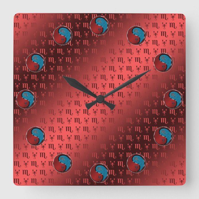Scorpio Square Wall Clock (Front)